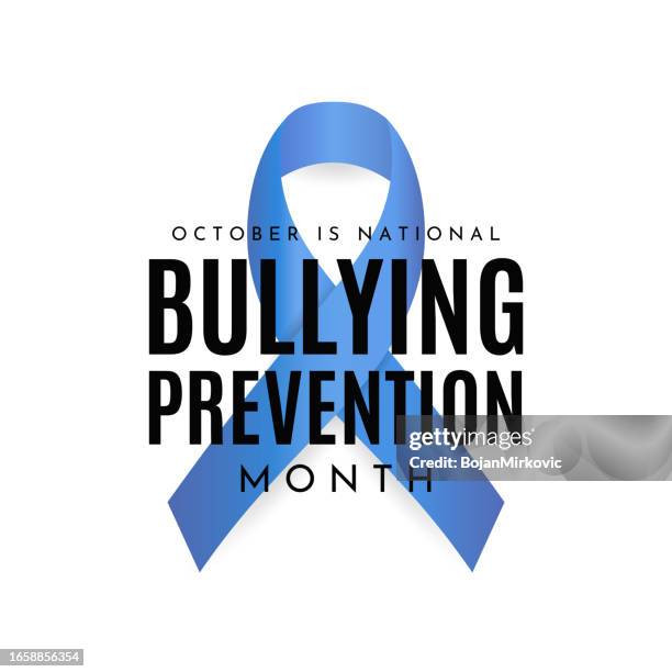 bullying prevention month background, october. vector - child abuse stock illustrations