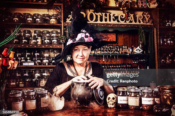 witch series: apothecary - old witch stock pictures, royalty-free photos & images