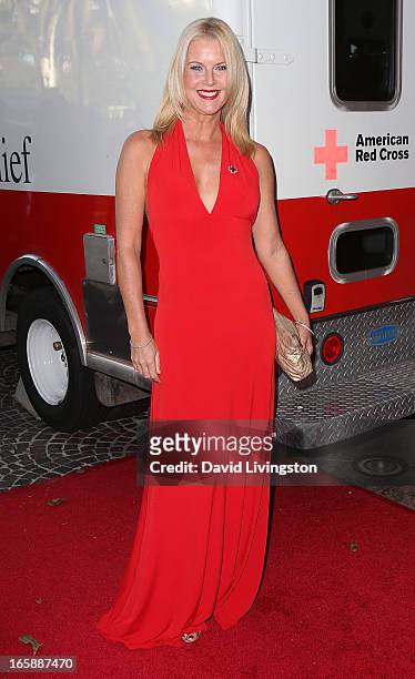 Actress Maeve Quinlan attends the 7th Annual American Red Cross Red Tie Affair at the Fairmont Miramar Hotel on April 6, 2013 in Santa Monica,...