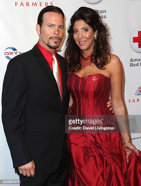 Actor Sean McNabb and TV anchor Christine Devine attend the 7th Annual American Red Cross Red Tie Affair at the Fairmont Miramar Hotel on April 6,...