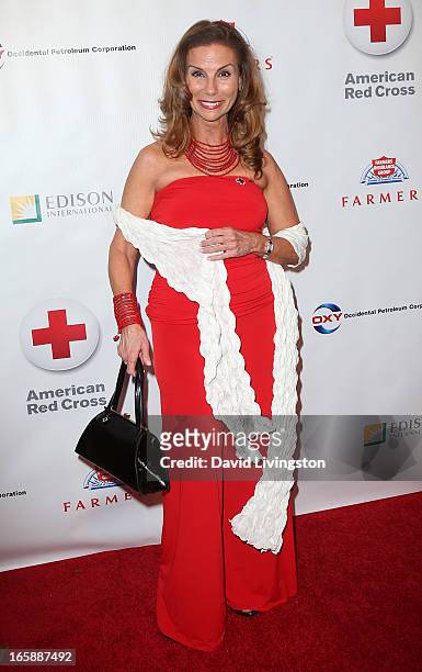 Personality Lynda Erkiletian attends the 7th Annual American Red Cross Red Tie Affair at the Fairmont Miramar Hotel on April 6, 2013 in Santa Monica,...