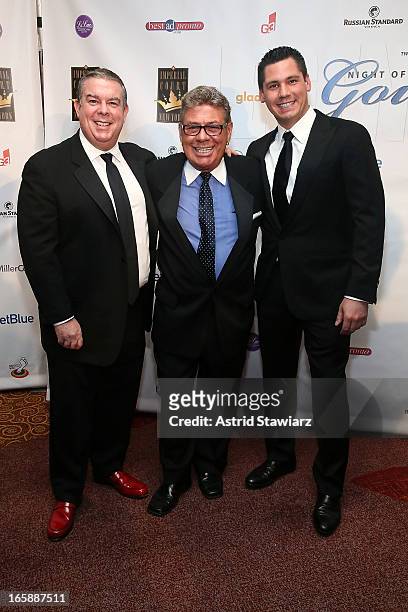 Elvis Duran, Uncle Johnny and Alex Carr attend the 27th Annual Night Of A Thousand Gowns at the Hilton New York on April 6, 2013 in New York City.