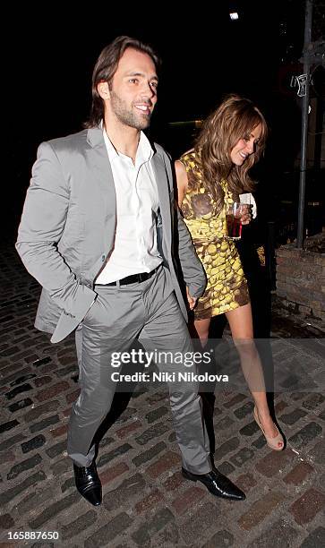 Sylvain Longchambon and Samia Ghadie sighting at Gilgamesh restaurant on April 6, 2013 in London, England.