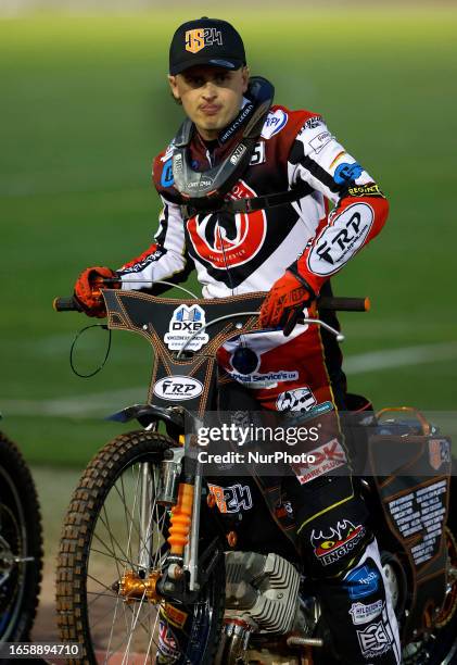 Jack Smith of Belle Vue 'Cool Running' Colts during the National Development League match between Belle Vue Aces and Leicester Lions at the National...