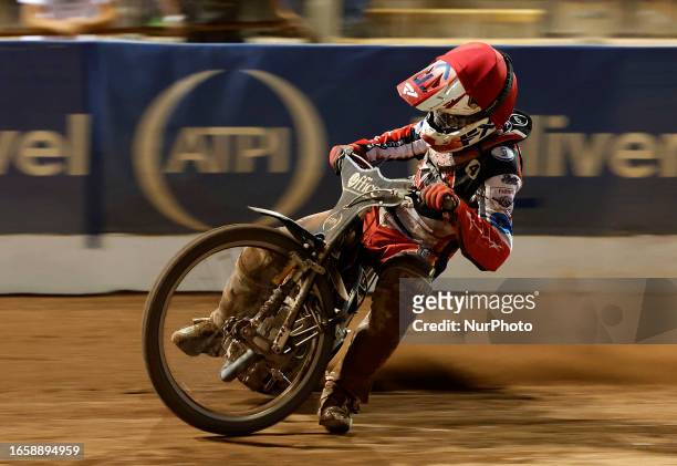 Freddy Hodder of Belle Vue 'Cool Running' Colts during the National Development League match between Belle Vue Aces and Leicester Lions at the...