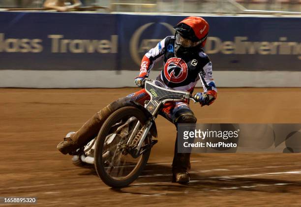 Matt Marson of Belle Vue 'Cool Running' Colts during the National Development League match between Belle Vue Aces and Leicester Lions at the National...