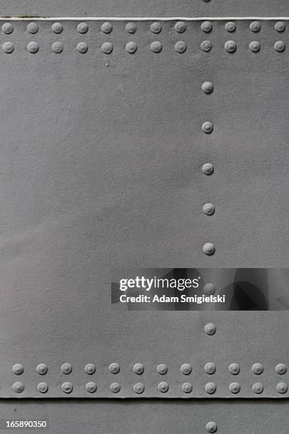 old metal texture with rivets - rivet stock pictures, royalty-free photos & images