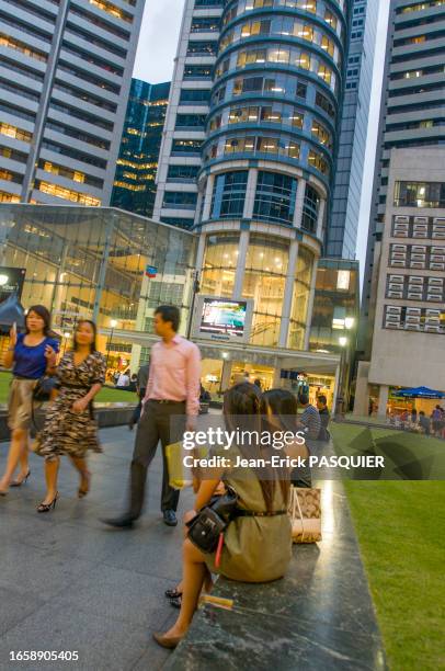 Le quartier des affaires, centre financier de la ville, 13 février 2008, Singapour.