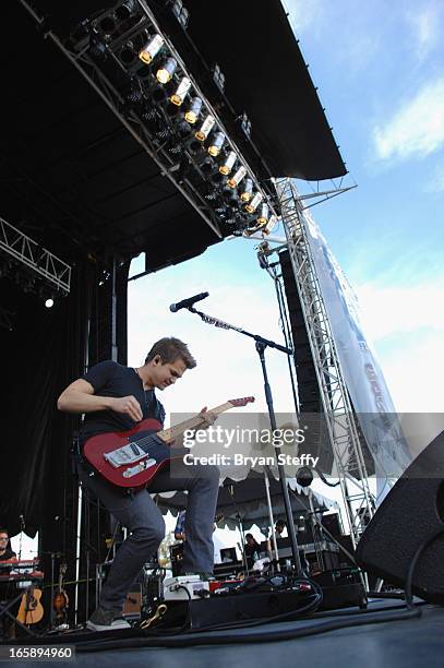 Musician Hunter Hayes performs during the 48th Annual Academy Of Country Music Awards Party for a Cause Festival at the Orleans Arena on April 6,...