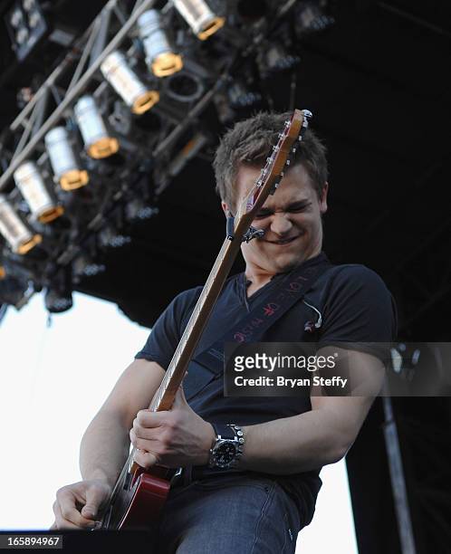 Musician Hunter Hayes performs during the 48th Annual Academy Of Country Music Awards Party for a Cause Festival at the Orleans Arena on April 6,...