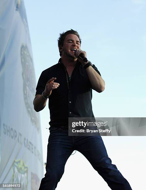 Musician Mike Eli of the Eli Young Band performs during the 48th Annual Academy Of Country Music Awards Party for a Cause Festival at the Orleans...