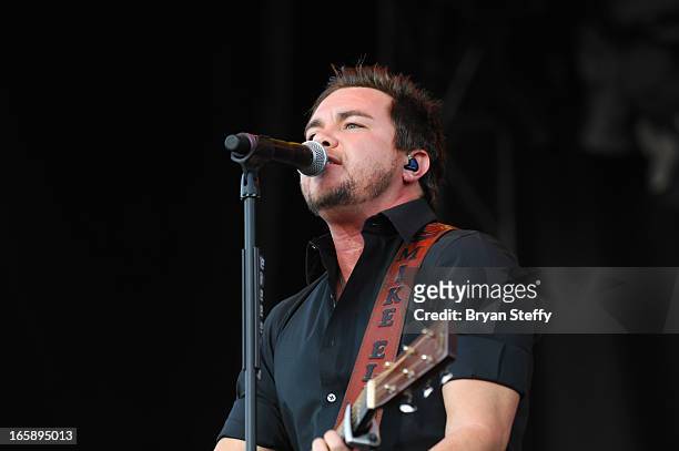 Musician Mike Eli of the Eli Young Band performs during the 48th Annual Academy Of Country Music Awards Party for a Cause Festival at the Orleans...