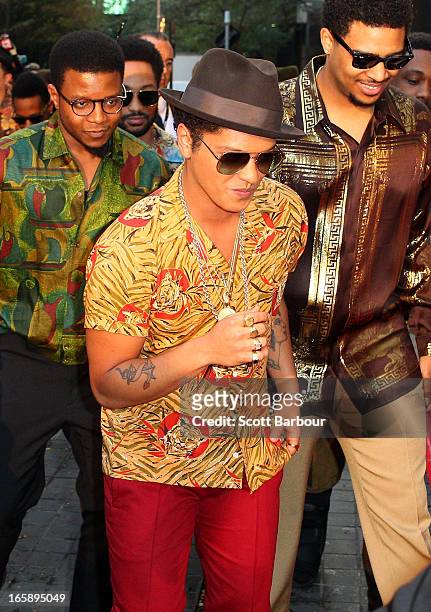 Musician Bruno Mars arrives at the 2013 Logie Awards at the Crown Palladium on April 7, 2013 in Melbourne, Australia.