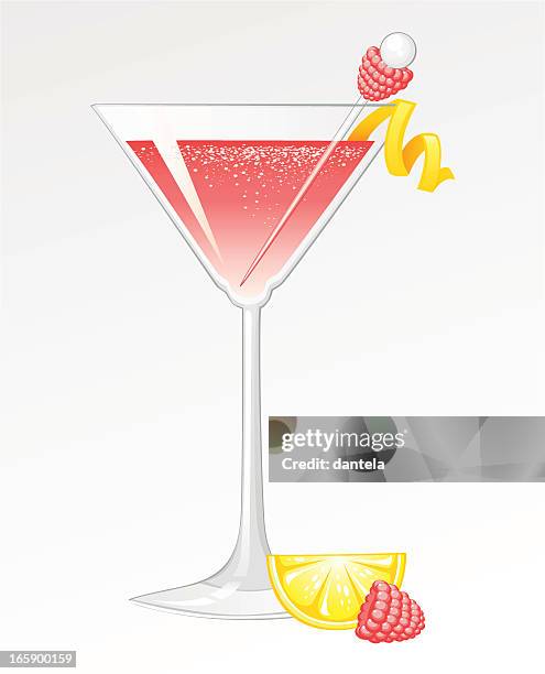 raspberry cocktail - raspberry cocktail stock illustrations