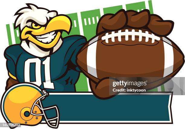 eagle mascot football design - eagles football stock illustrations