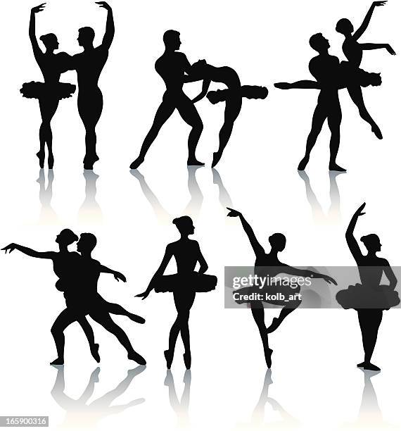 illustrations, cliparts, dessins animés et icônes de silhouettes de danseuse de ballet - ballerine