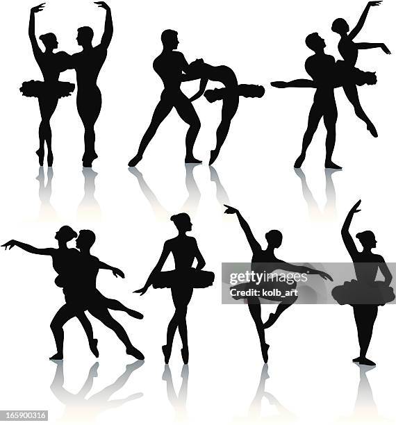 ballet dancer silhouettes - ballet stock illustrations