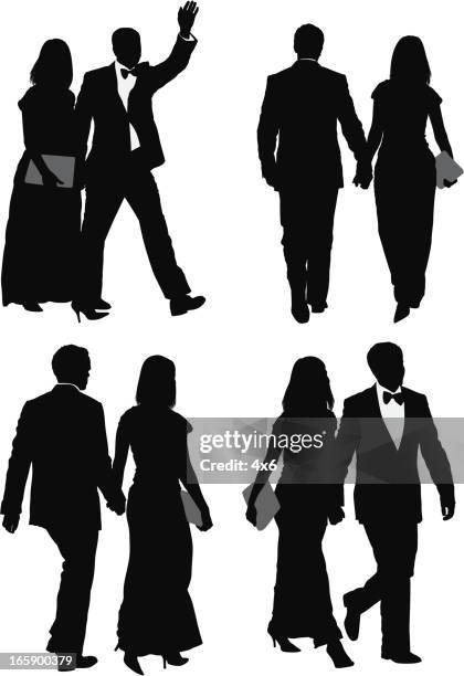 illustrations, cliparts, dessins animés et icônes de couple marcher ensemble - robe du soir