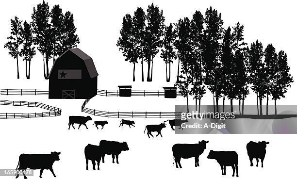 illustrazioni stock, clip art, cartoni animati e icone di tendenza di ranchland - recinto per bestiame