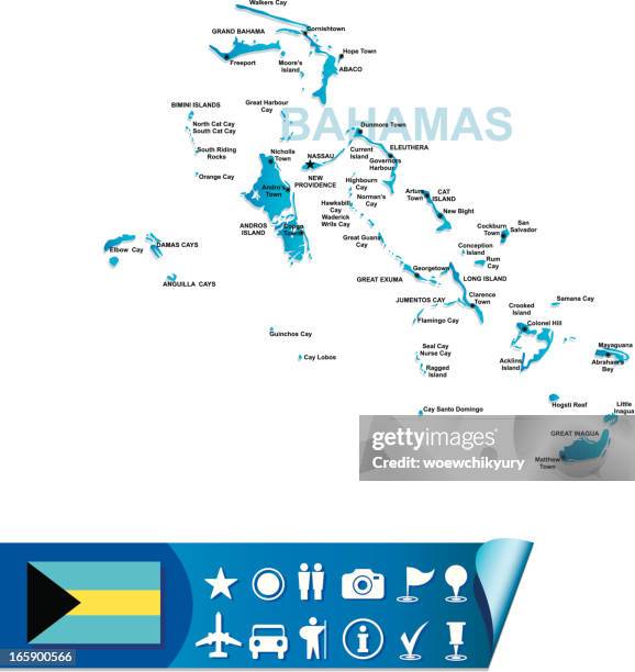 bahamas map - bahamas vacation stock illustrations