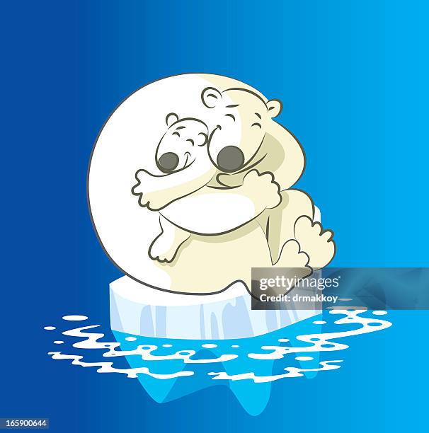 polar bear and iceberg - iceberg lettuce stock illustrations