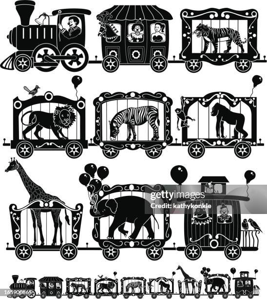 circus train - train caboose stock illustrations