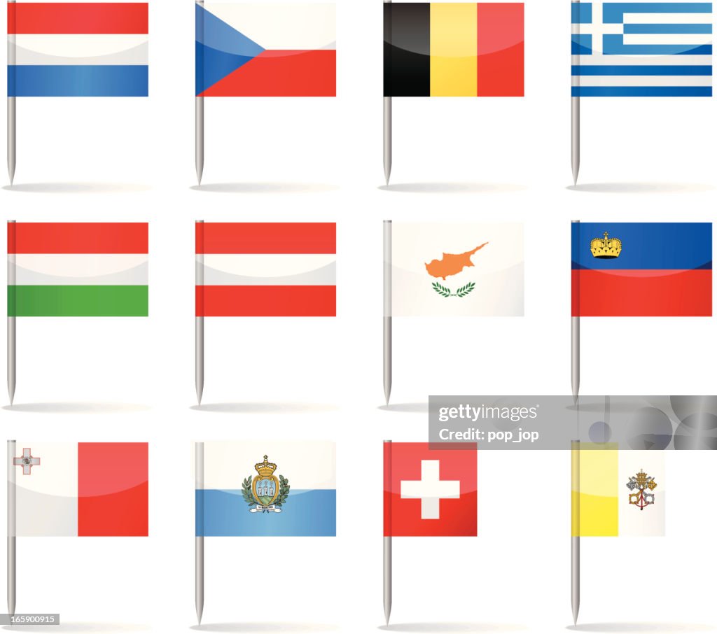 Flag pins - Europe