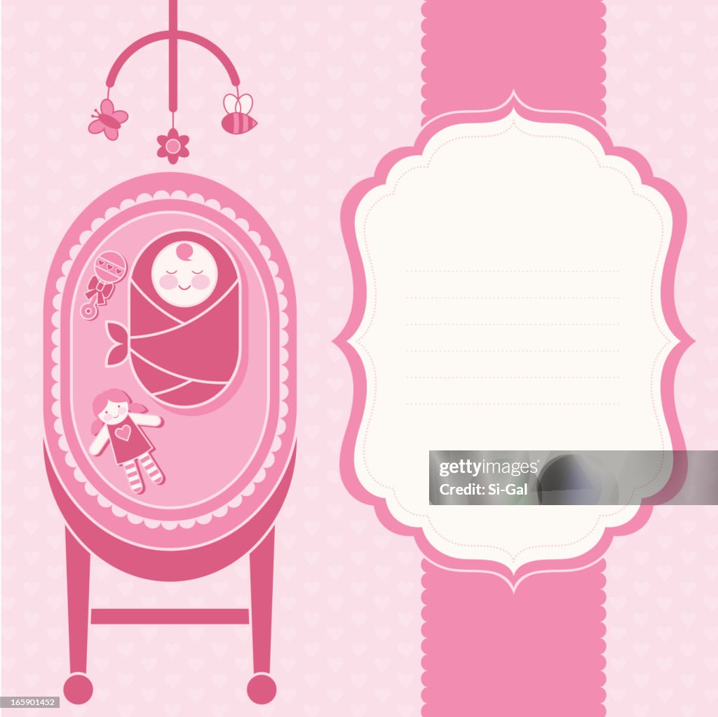 Baby Girl Birth Announcement Card (Family LIfe Series)