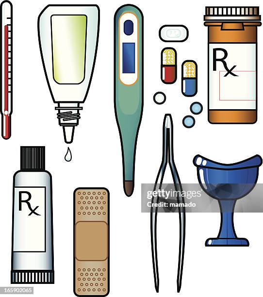 things to help get you feeling better ... - eye wash bottle stock illustrations