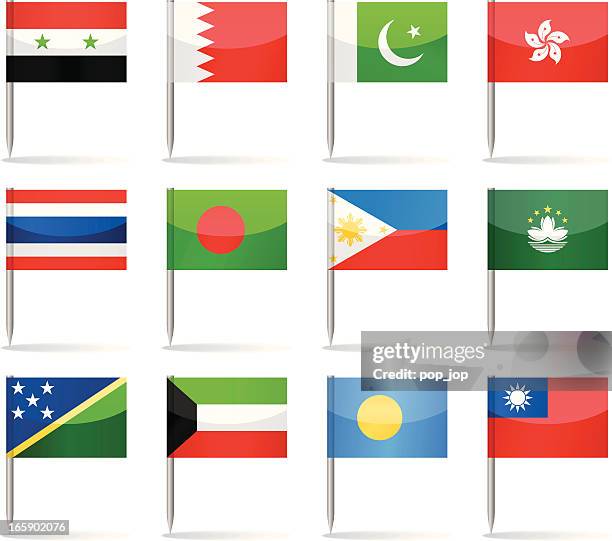 flag pins - asia - philippines flag vector stock illustrations