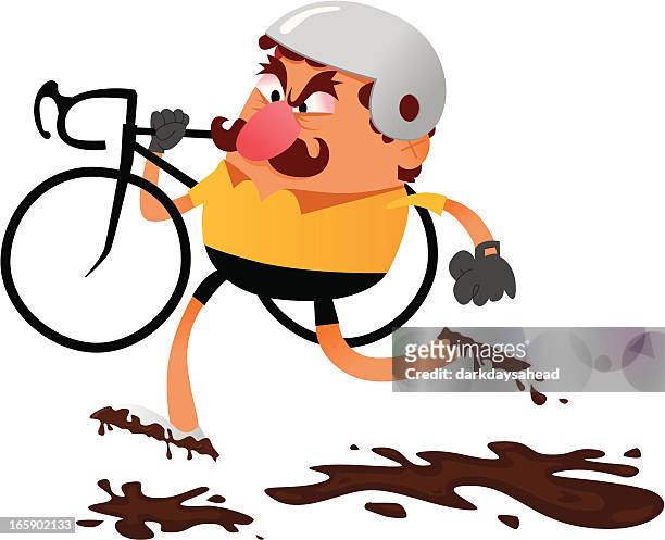stockillustraties, clipart, cartoons en iconen met cyclocross guy - cyclocross