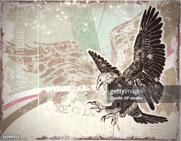 background with eagle - weathered filter stock illustrations