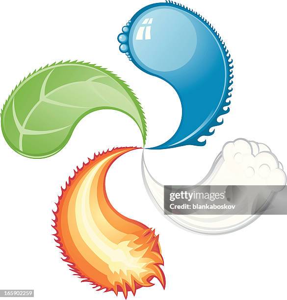 ilustrações de stock, clip art, desenhos animados e ícones de quatro elementos - the four elements