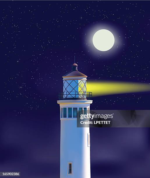 lighthouse -vector illustration - lighthouse fog stock illustrations
