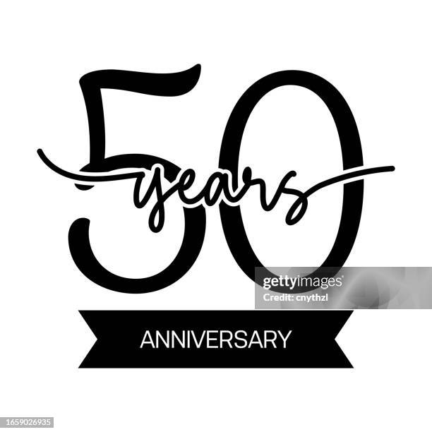 50 years anniversary vector template design illustration for greeting card, poster, brochure, web banner etc. - 50th wedding anniversary stock illustrations