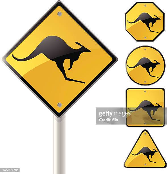 ilustraciones, imágenes clip art, dibujos animados e iconos de stock de señales de kangaroo - brinco de diamante