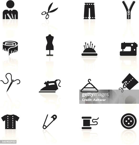 black symbols - tailor - customized stock illustrations