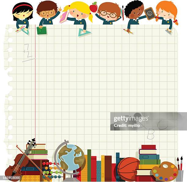 kids back to school - boy violin stock illustrations