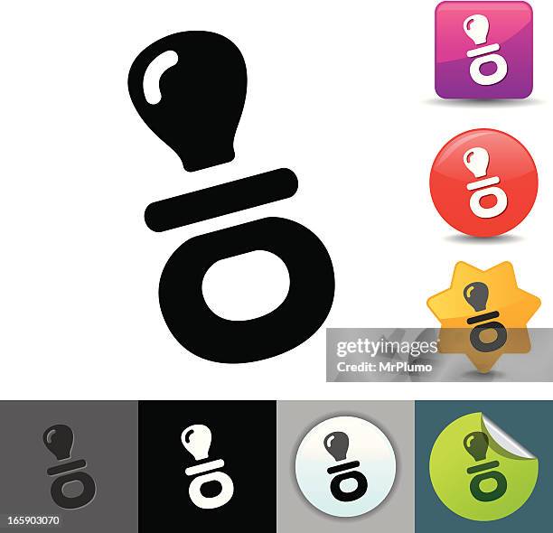 pacifier icon | solicosi series - pacifier isolated stock illustrations