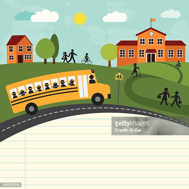 illustrations, cliparts, dessins animés et icônes de retour à l'école (série) - school bus stock
