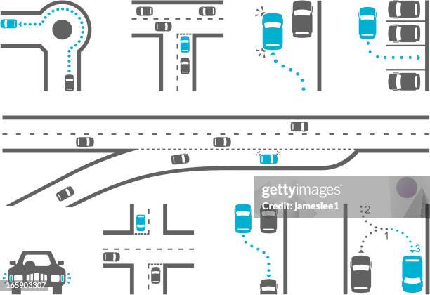 driving school diagram icons - l plate on car stock illustrations