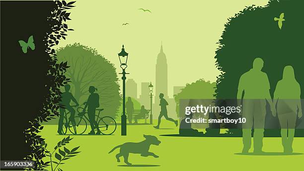 park life - new york - new york city park stock illustrations