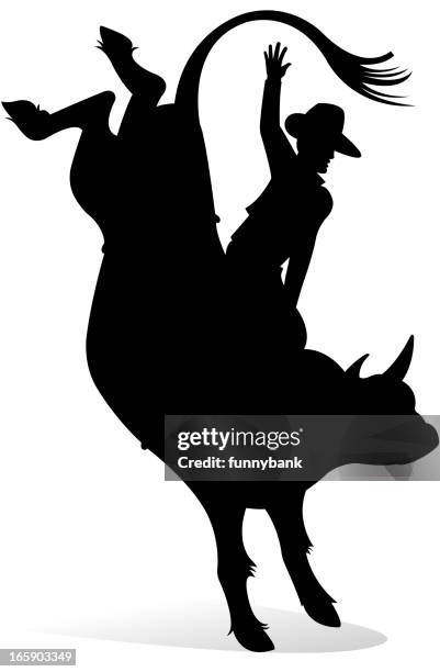cowboy in rodeo area - rodeo background stock illustrations