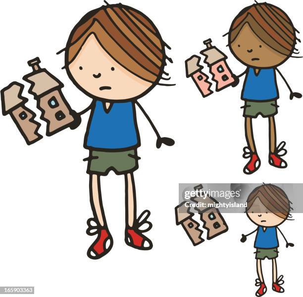 boy from a broken home - broken heels stock illustrations