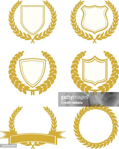 shields and badges - laurel maryland stock illustrations