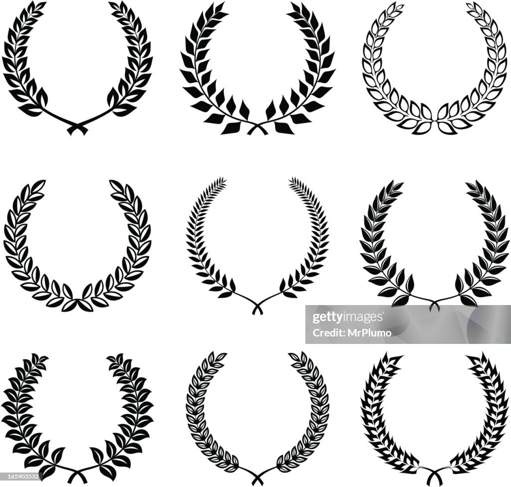 Set of laurel wreaths