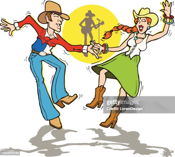 western swing dancers - honky tonk stock illustrations