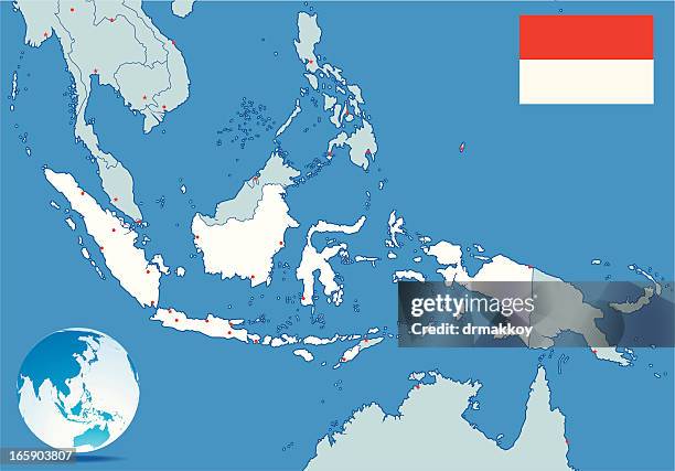 ilustraciones, imágenes clip art, dibujos animados e iconos de stock de mapa de indonesia - philippines national flag