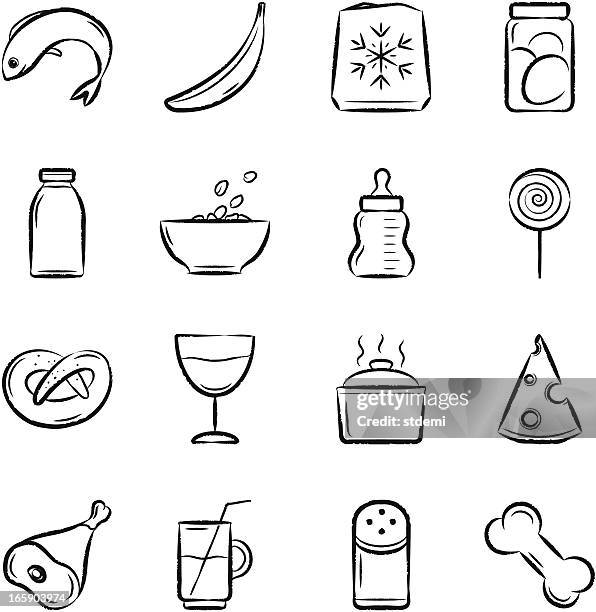 essen-icons - frozen meat stock-grafiken, -clipart, -cartoons und -symbole