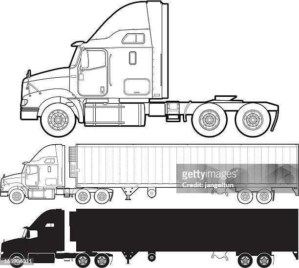 truck - semi truck stock illustrations